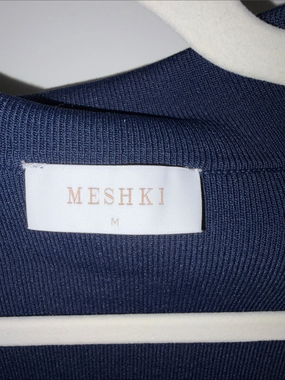 MESHKI PEREESA Navy Long-Sleeve Button Dress M NWOT - Picture 2 of 9